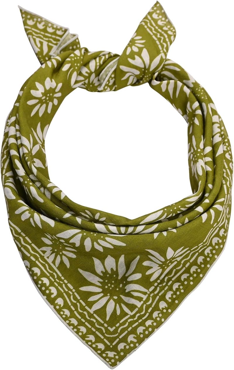 Acigbetter 2 Pack Soft Cotton-Blend Bandana for Women and Men, 21.6''x 21.6'' Neck Head Scarf Summer Thin Bandana Headband - Image 2